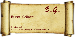 Buss Gábor névjegykártya