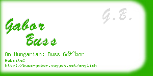 gabor buss business card